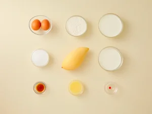 망고수건케이크 재료컷