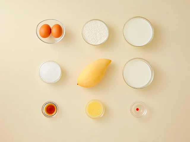 망고수건케이크 재료컷
